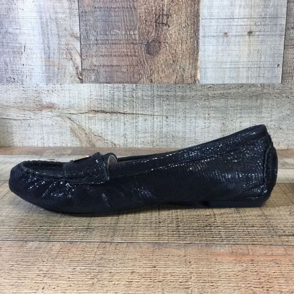 Vionic Black‎ Sydney Driver Moccasin Flats Womens 7.5 Slip On Loafer Shoes - Picture 5 of 14